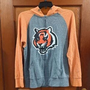 NFL Team Apparel Gray and Orange Hoodie
